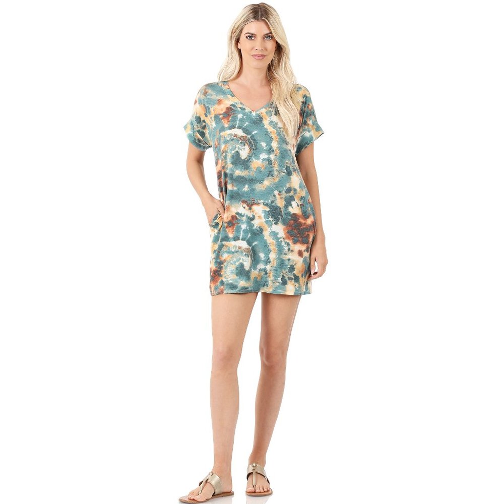 Tie Dye Shirt Mini Dress